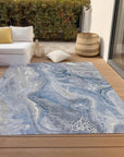 LOOMLAN Rugs Caelara Blue Washable Indoor-Outdoor Rug