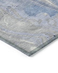 LOOMLAN Rugs Caelara Blue Washable Indoor-Outdoor Rug