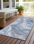 LOOMLAN Rugs Caelara Blue Washable Indoor-Outdoor Rug