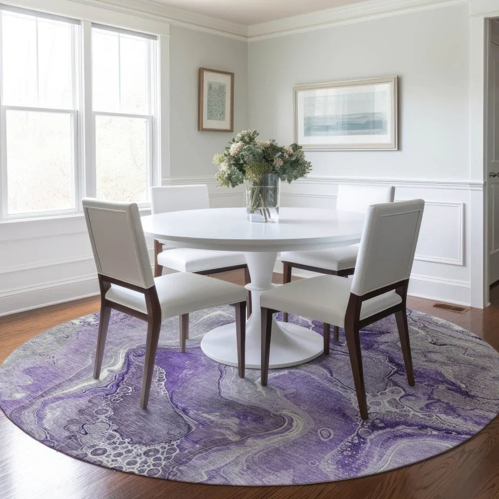 LOOMLAN Rugs Caelara Purple Washable Indoor-Outdoor Rug