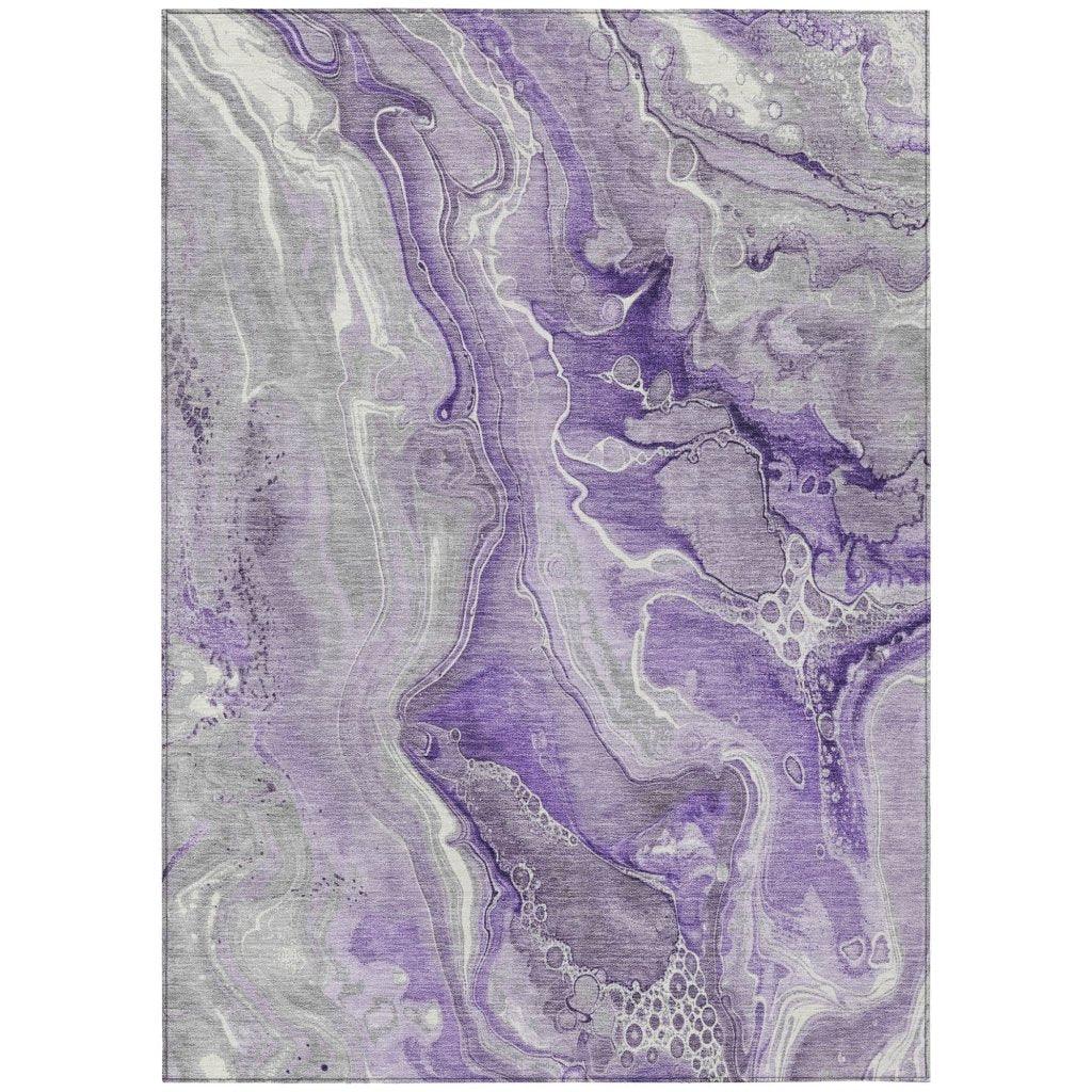 LOOMLAN Rugs Caelara Purple Washable Indoor-Outdoor Rug