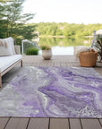 LOOMLAN Rugs Caelara Purple Washable Indoor-Outdoor Rug