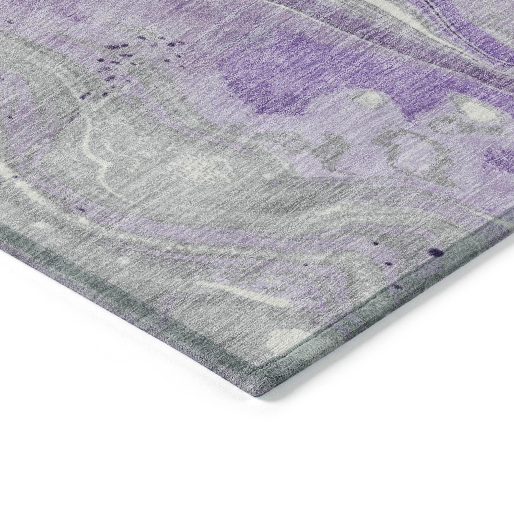LOOMLAN Rugs Caelara Purple Washable Indoor-Outdoor Rug