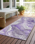 LOOMLAN Rugs Caelara Purple Washable Indoor-Outdoor Rug