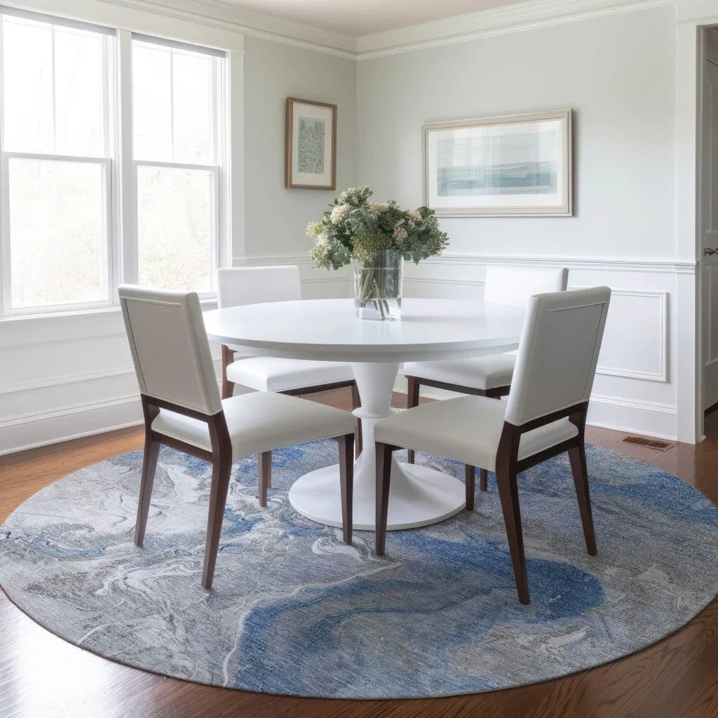 LOOMLAN Rugs Caelaris Blue Washable Indoor-Outdoor Rug
