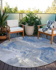 LOOMLAN Rugs Caelaris Blue Washable Indoor-Outdoor Rug