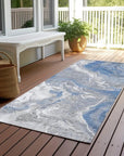 LOOMLAN Rugs Caelaris Blue Washable Indoor-Outdoor Rug