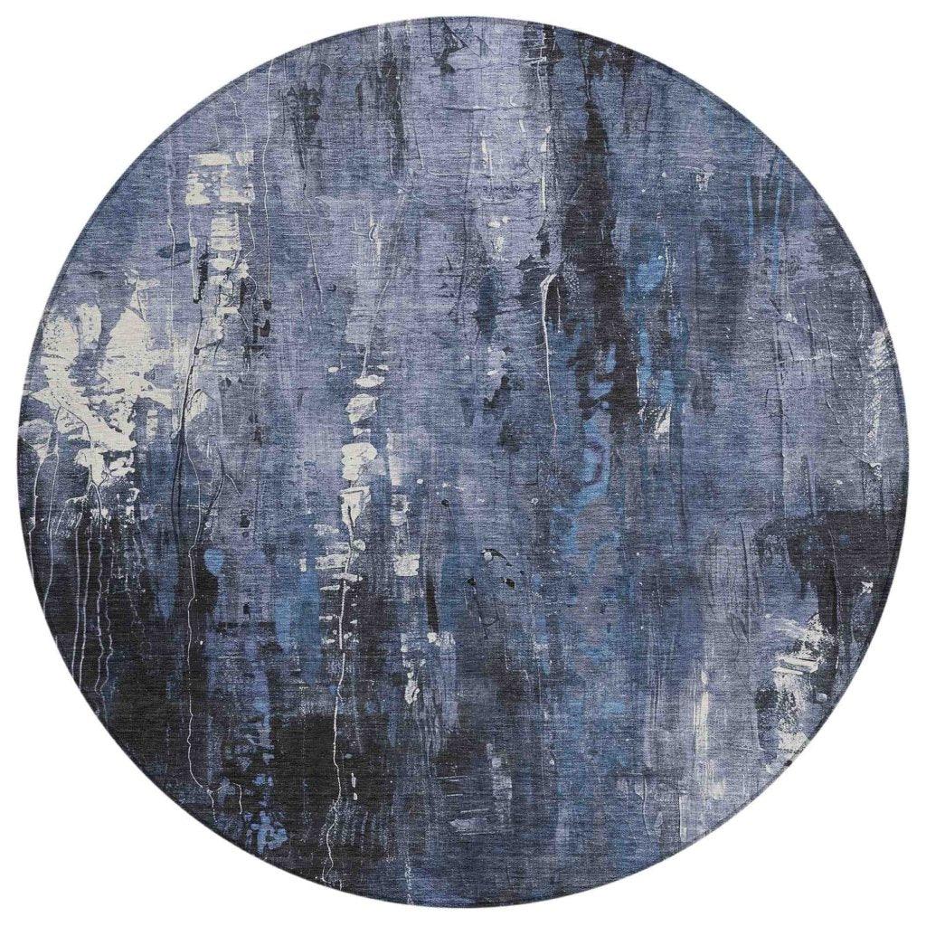 LOOMLAN Rugs Caelion Blue Washable Indoor-Outdoor Rug
