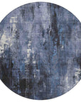 LOOMLAN Rugs Caelion Blue Washable Indoor-Outdoor Rug