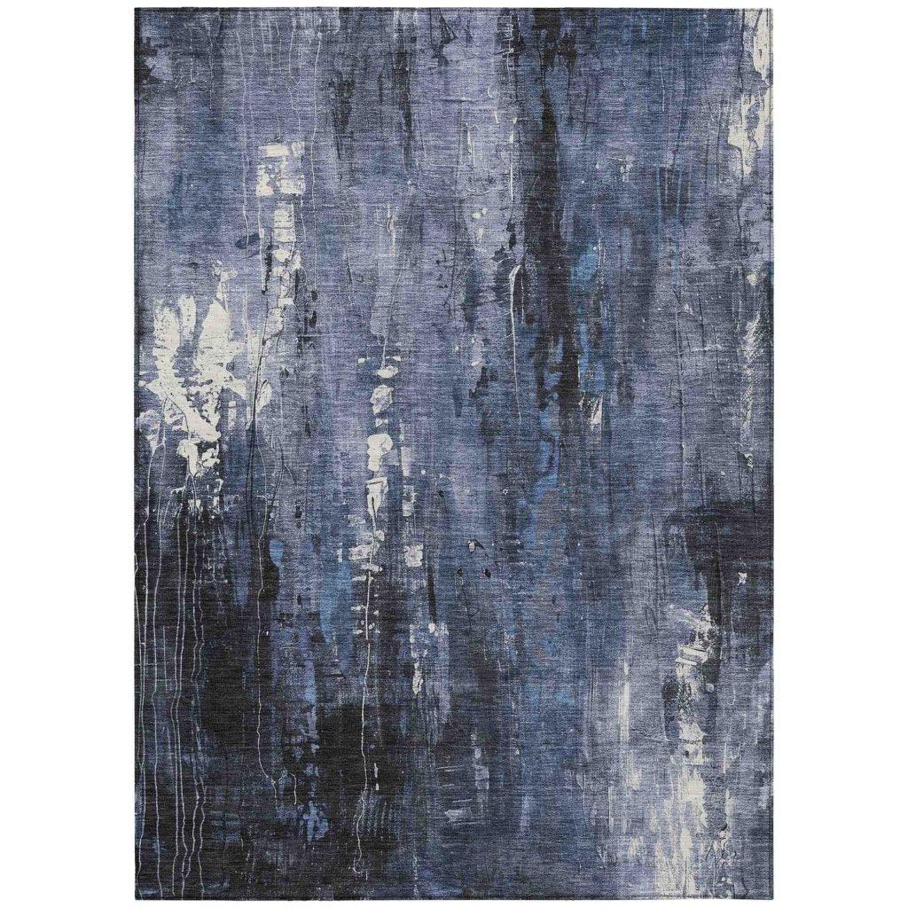 LOOMLAN Rugs Caelion Blue Washable Indoor-Outdoor Rug