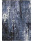 LOOMLAN Rugs Caelion Blue Washable Indoor-Outdoor Rug