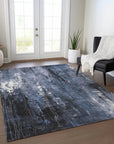 LOOMLAN Rugs Caelion Blue Washable Indoor-Outdoor Rug