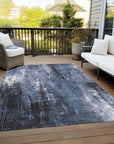 LOOMLAN Rugs Caelion Blue Washable Indoor-Outdoor Rug