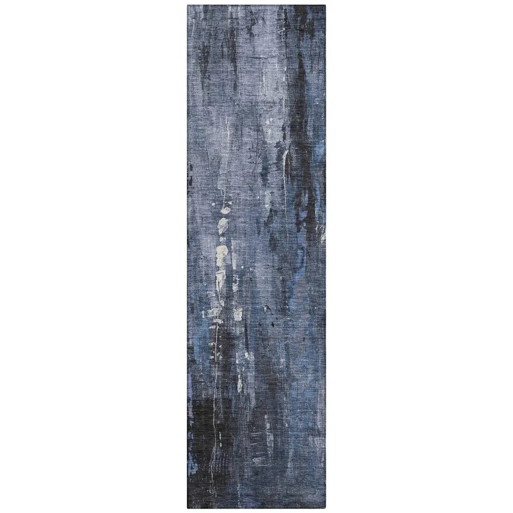 LOOMLAN Rugs Caelion Blue Washable Indoor-Outdoor Rug
