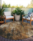 LOOMLAN Rugs Caelion Brown Washable Indoor-Outdoor Rug