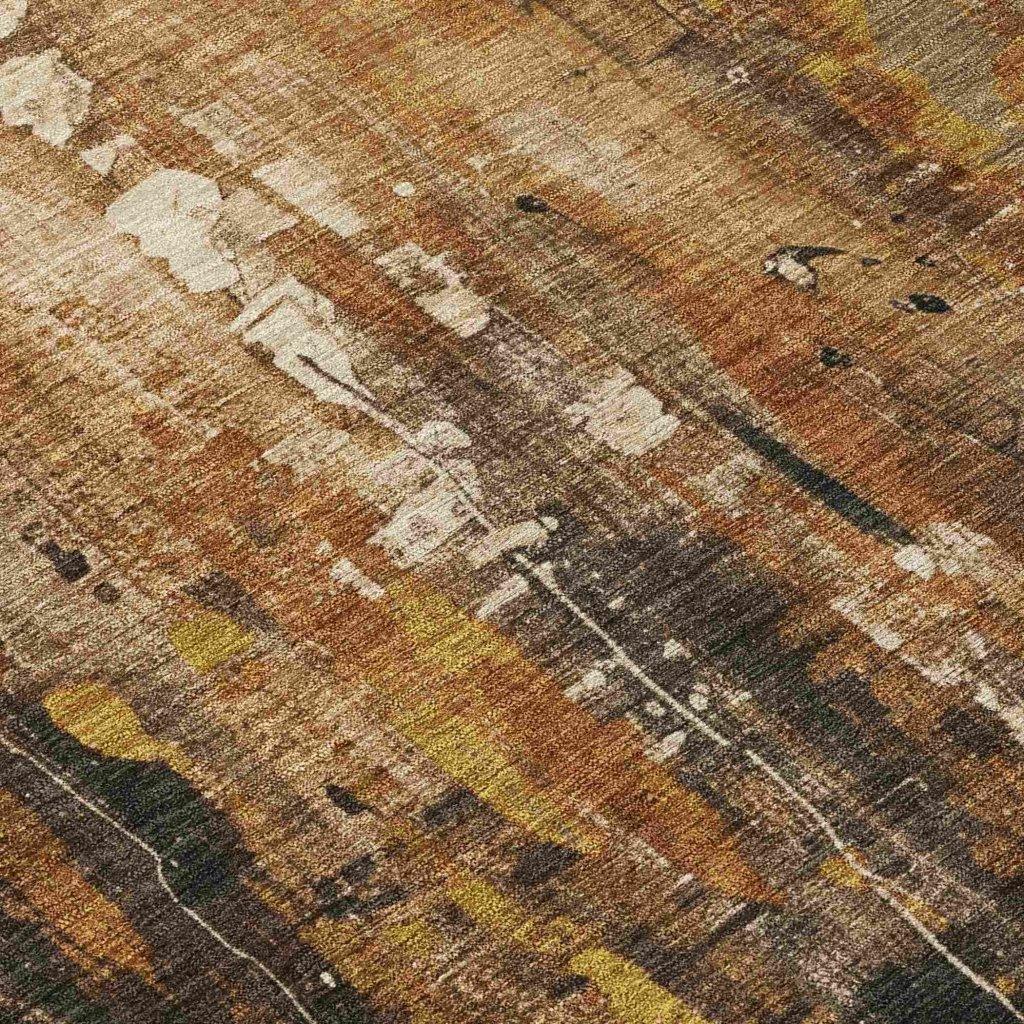 LOOMLAN Rugs Caelion Brown Washable Indoor-Outdoor Rug