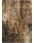 LOOMLAN Rugs Caelion Brown Washable Indoor-Outdoor Rug