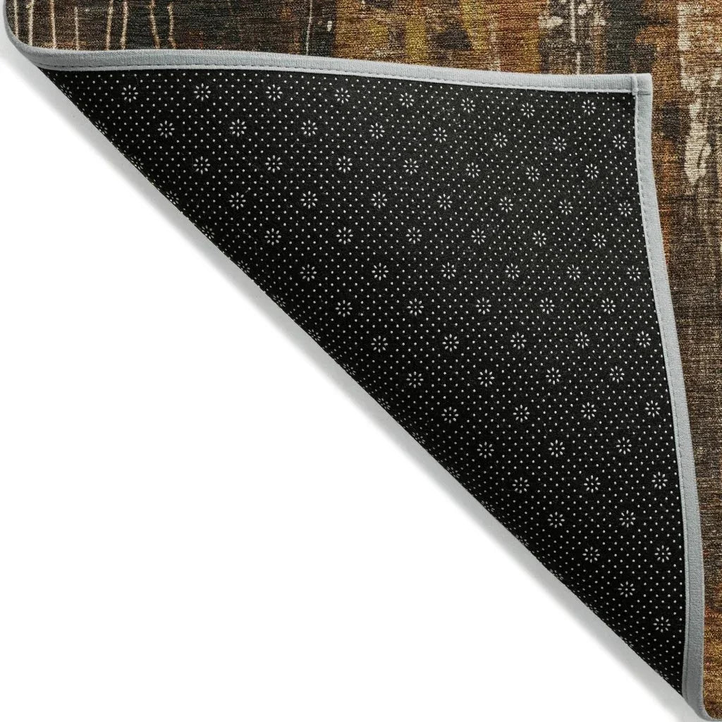 LOOMLAN Rugs Caelion Brown Washable Indoor-Outdoor Rug