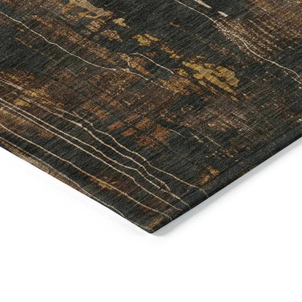LOOMLAN Rugs Caelion Brown Washable Indoor-Outdoor Rug