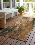 LOOMLAN Rugs Caelion Brown Washable Indoor-Outdoor Rug