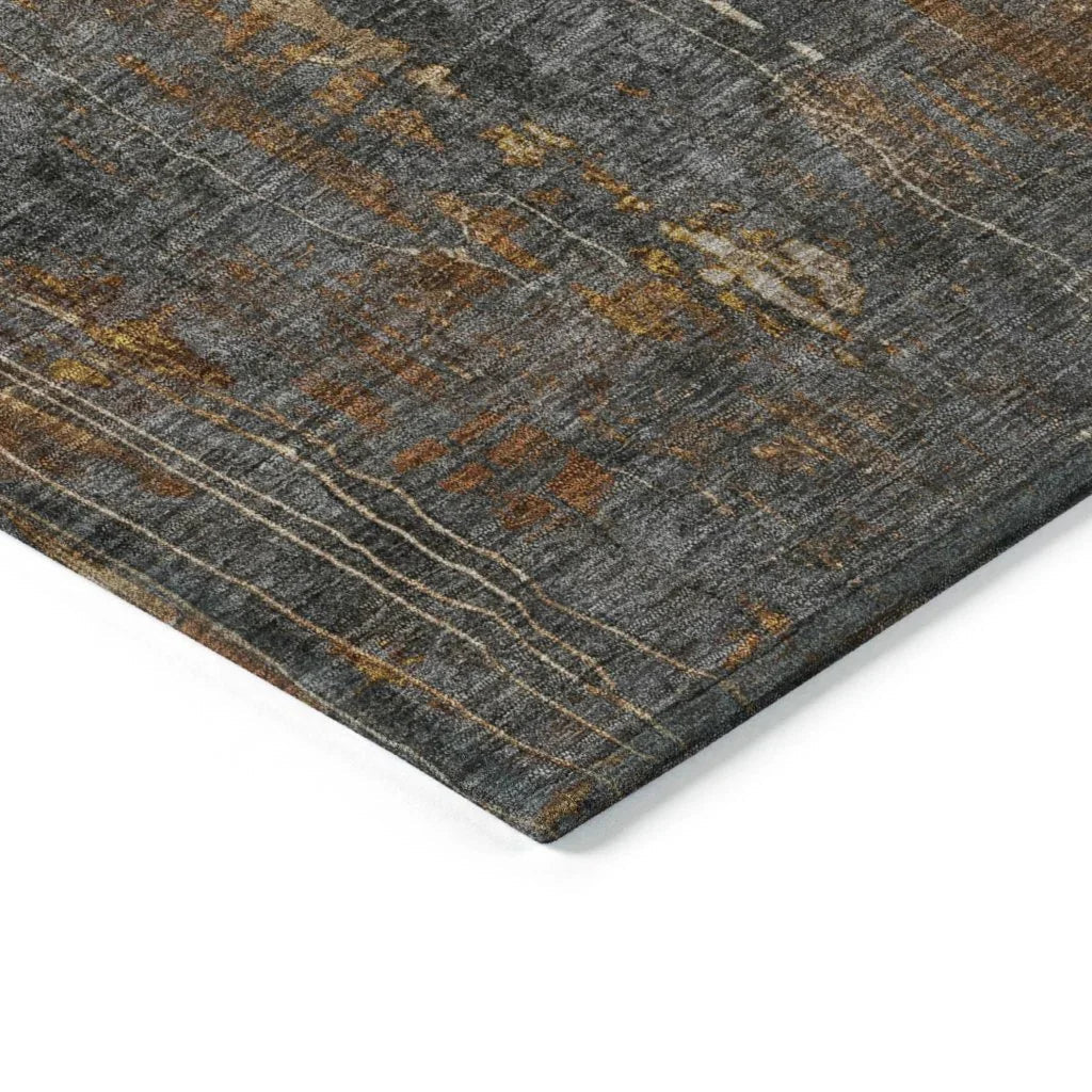 LOOMLAN Rugs Caelion Orange Washable Indoor-Outdoor Rug