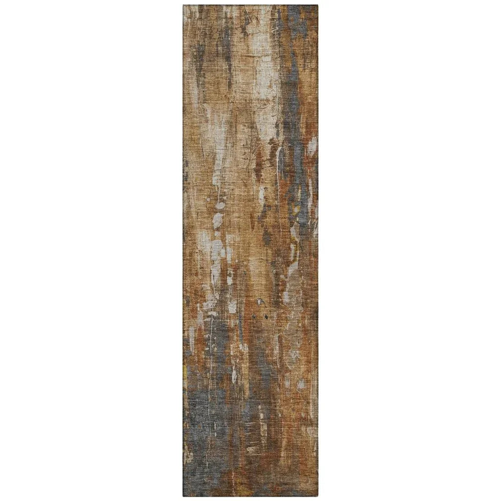 LOOMLAN Rugs Caelion Orange Washable Indoor-Outdoor Rug
