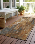 LOOMLAN Rugs Caelion Orange Washable Indoor-Outdoor Rug