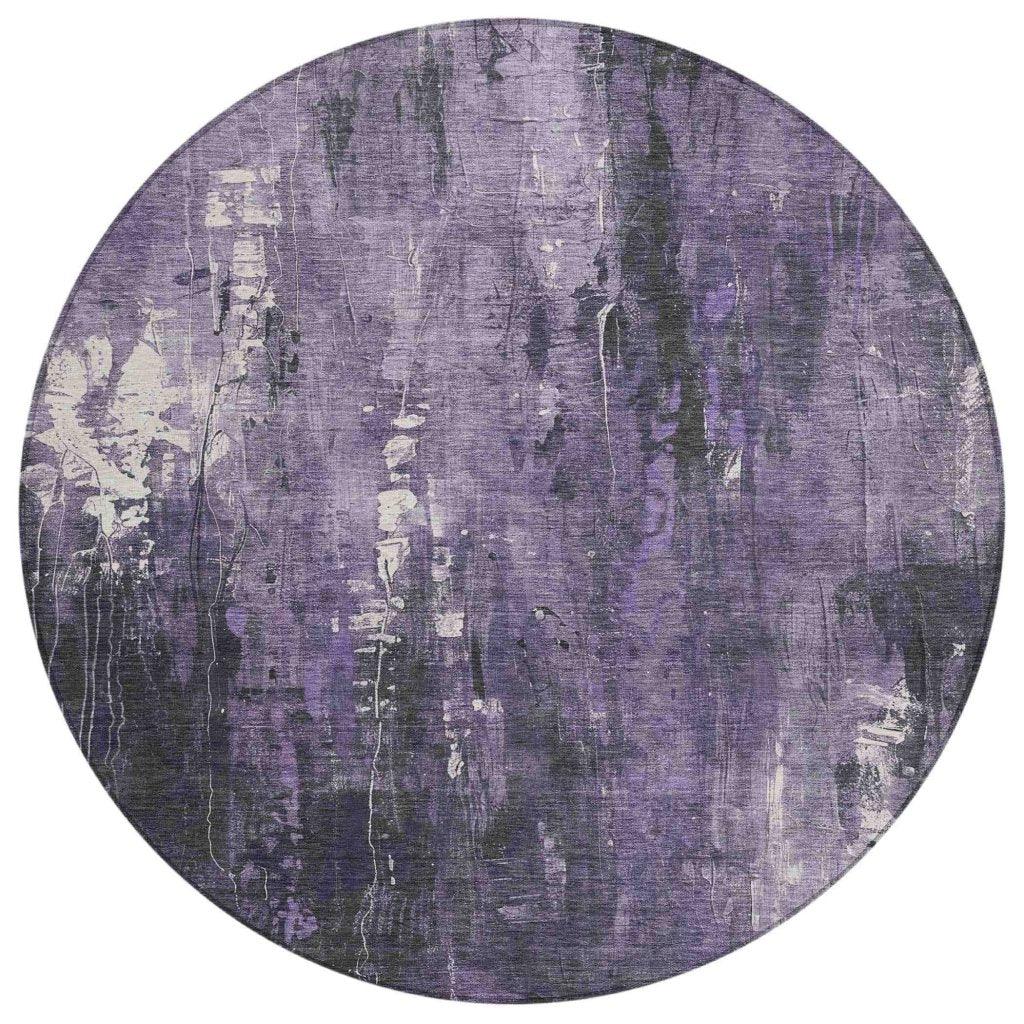 LOOMLAN Rugs Caelion Purple Washable Indoor-Outdoor Rug