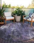 LOOMLAN Rugs Caelion Purple Washable Indoor-Outdoor Rug