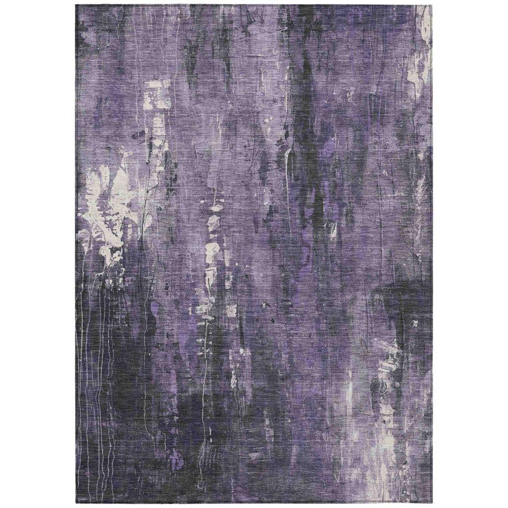 LOOMLAN Rugs Caelion Purple Washable Indoor-Outdoor Rug