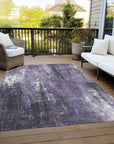 LOOMLAN Rugs Caelion Purple Washable Indoor-Outdoor Rug