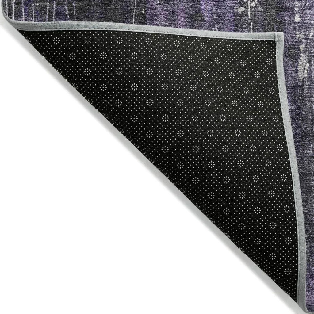 LOOMLAN Rugs Caelion Purple Washable Indoor-Outdoor Rug