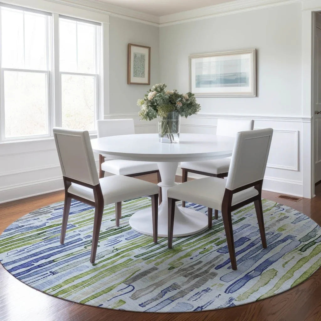 LOOMLAN Rugs Caelira Blue Washable Indoor-Outdoor Rug