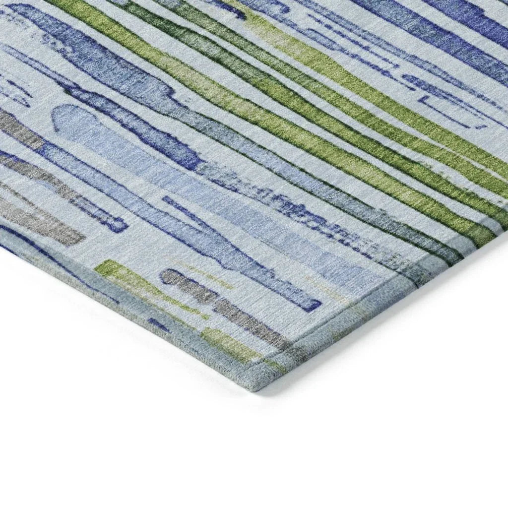 LOOMLAN Rugs Caelira Blue Washable Indoor-Outdoor Rug
