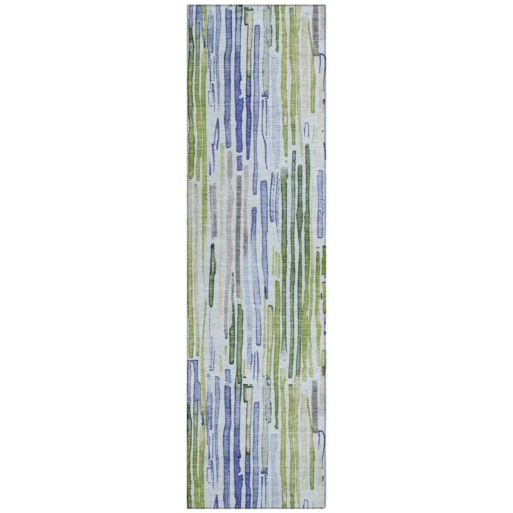 LOOMLAN Rugs Caelira Blue Washable Indoor-Outdoor Rug