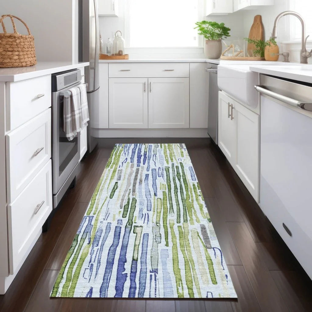 LOOMLAN Rugs Caelira Blue Washable Indoor-Outdoor Rug