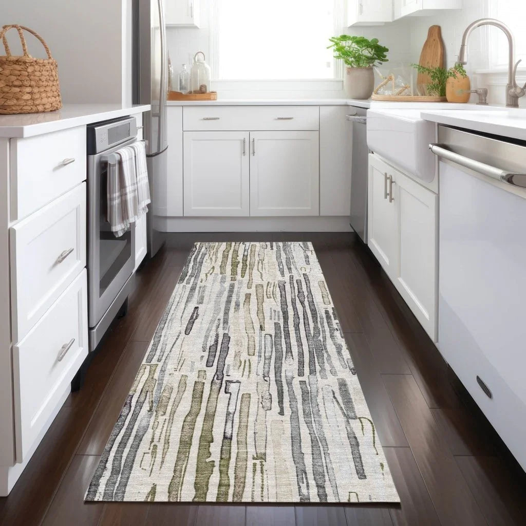 LOOMLAN Rugs Caelira Brown Washable Indoor-Outdoor Rug
