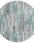 LOOMLAN Rugs Caelira Teal Washable Indoor-Outdoor Rug