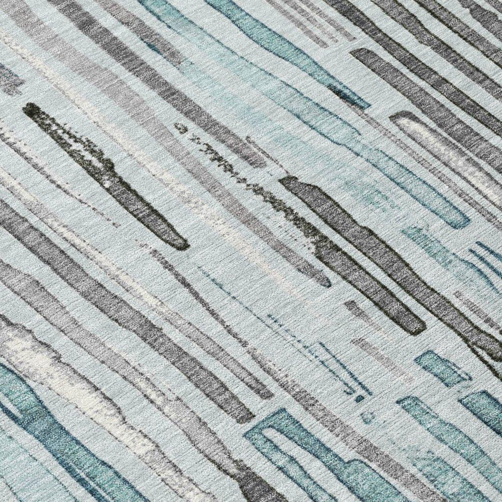LOOMLAN Rugs Caelira Teal Washable Indoor-Outdoor Rug