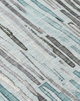 LOOMLAN Rugs Caelira Teal Washable Indoor-Outdoor Rug
