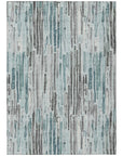 LOOMLAN Rugs Caelira Teal Washable Indoor-Outdoor Rug
