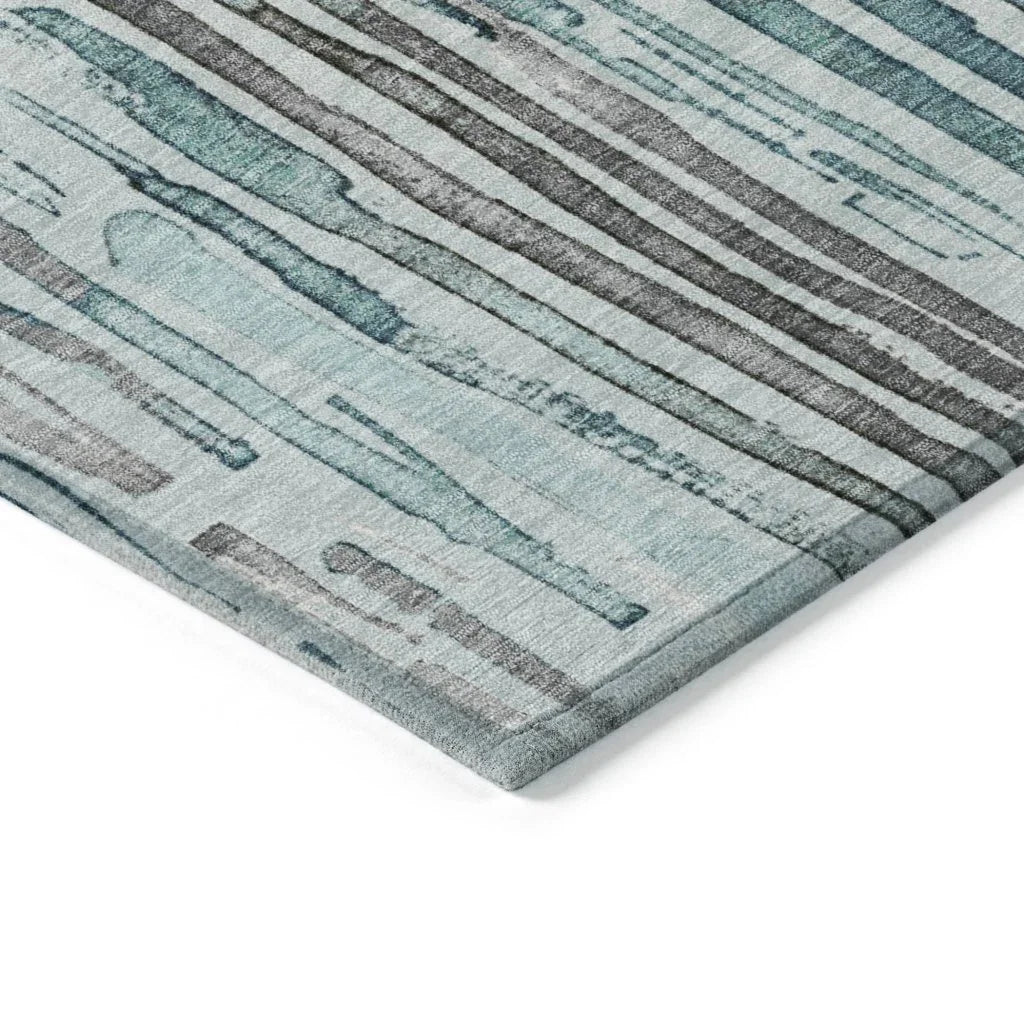LOOMLAN Rugs Caelira Teal Washable Indoor-Outdoor Rug