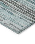 LOOMLAN Rugs Caelira Teal Washable Indoor-Outdoor Rug
