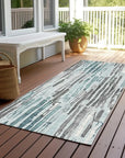 LOOMLAN Rugs Caelira Teal Washable Indoor-Outdoor Rug
