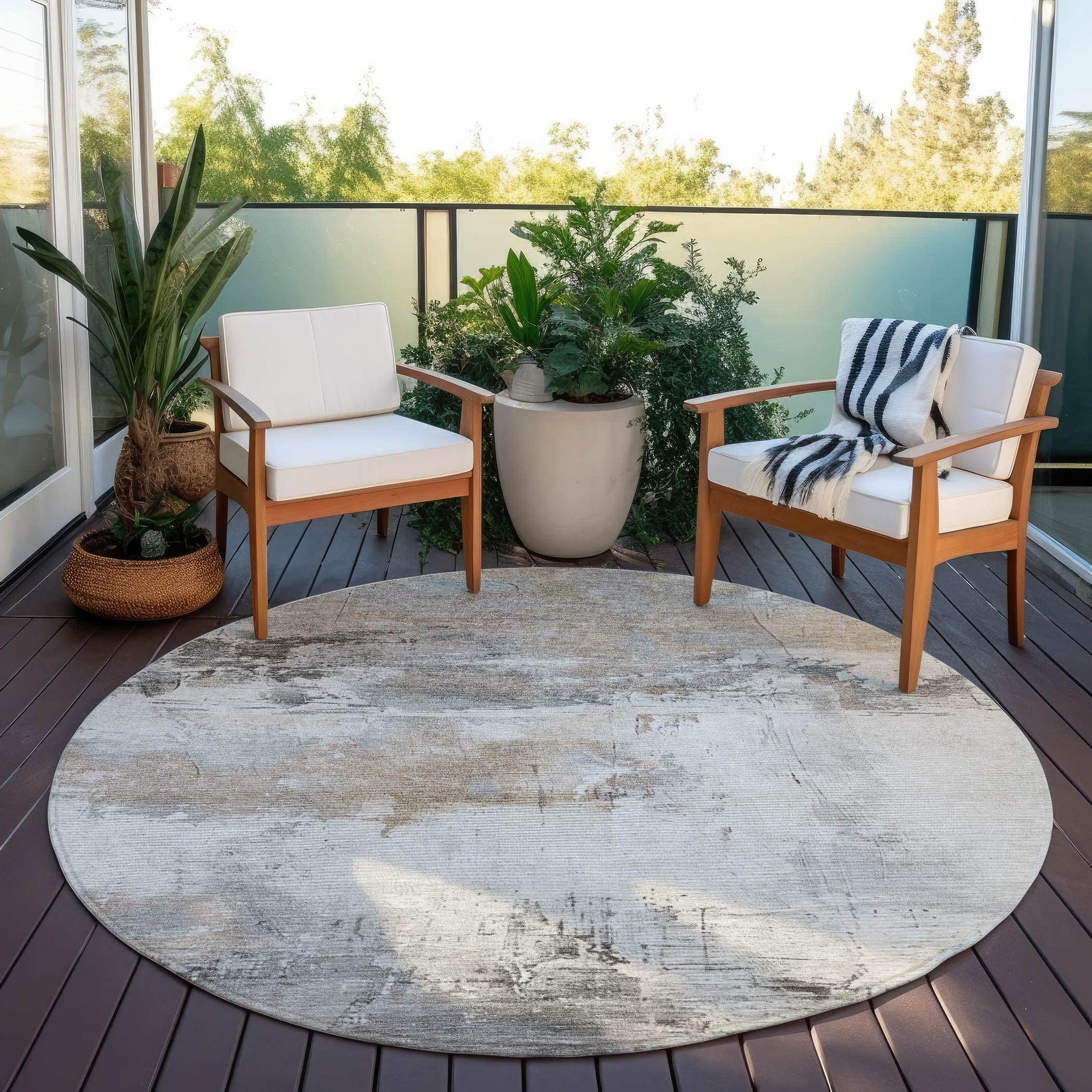 LOOMLAN Rugs Caelius Ivory Washable Indoor-Outdoor Rug