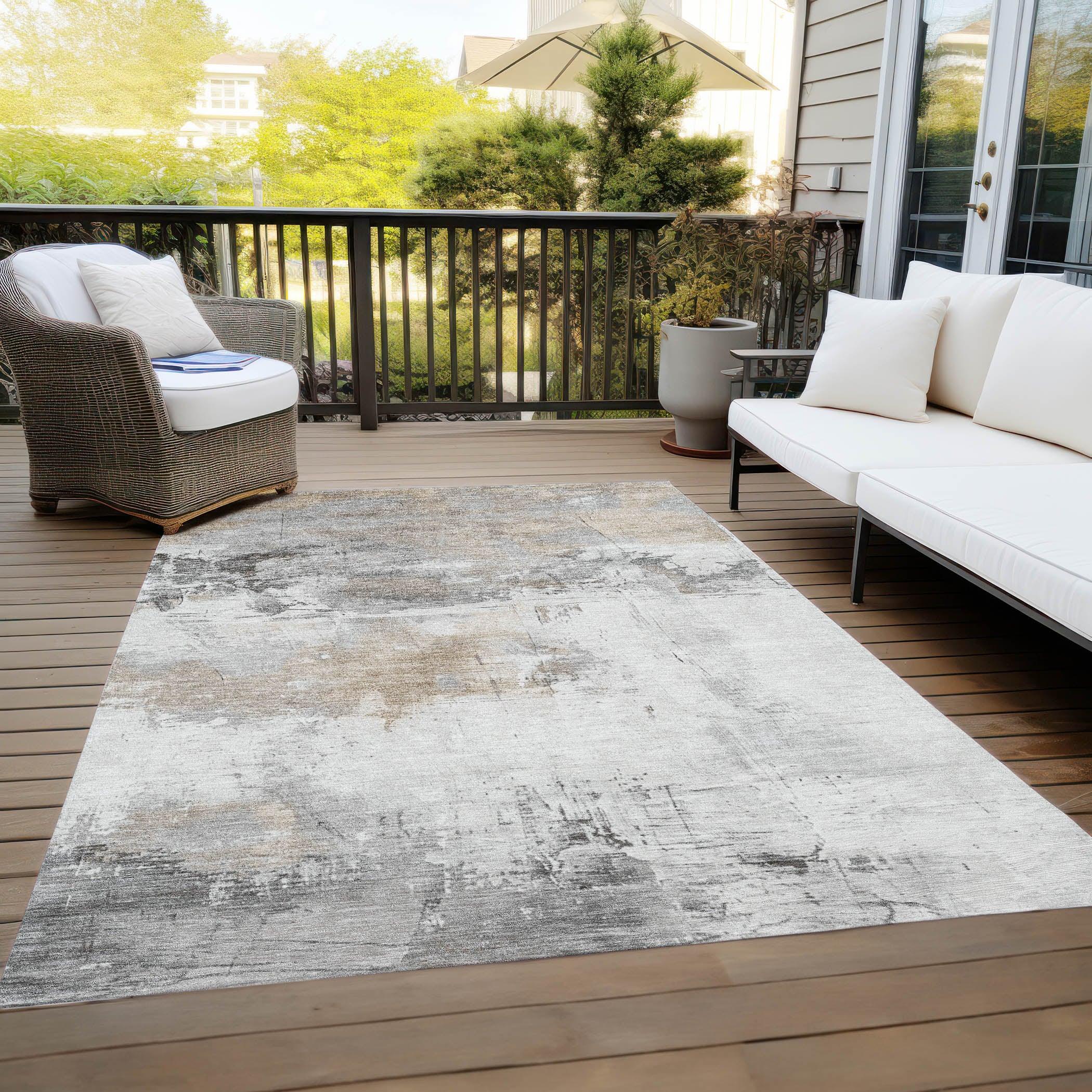 LOOMLAN Rugs Caelius Ivory Washable Indoor-Outdoor Rug