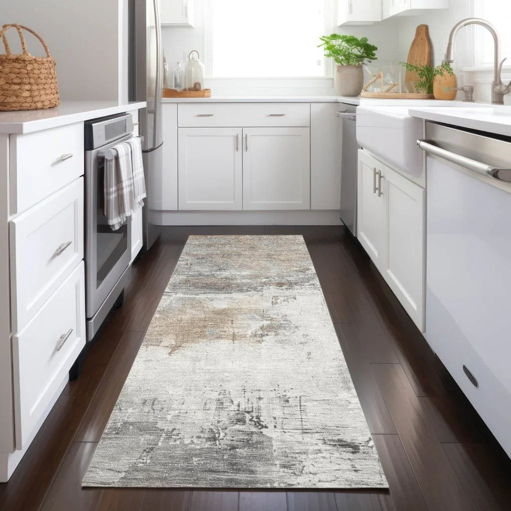 LOOMLAN Rugs Caelius Ivory Washable Indoor-Outdoor Rug