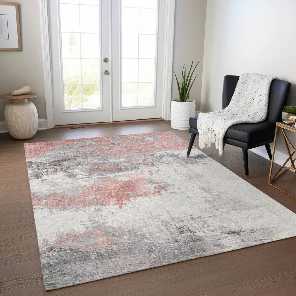 LOOMLAN Rugs Caelius Orange Washable Indoor-Outdoor Rug
