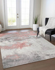 LOOMLAN Rugs Caelius Orange Washable Indoor-Outdoor Rug