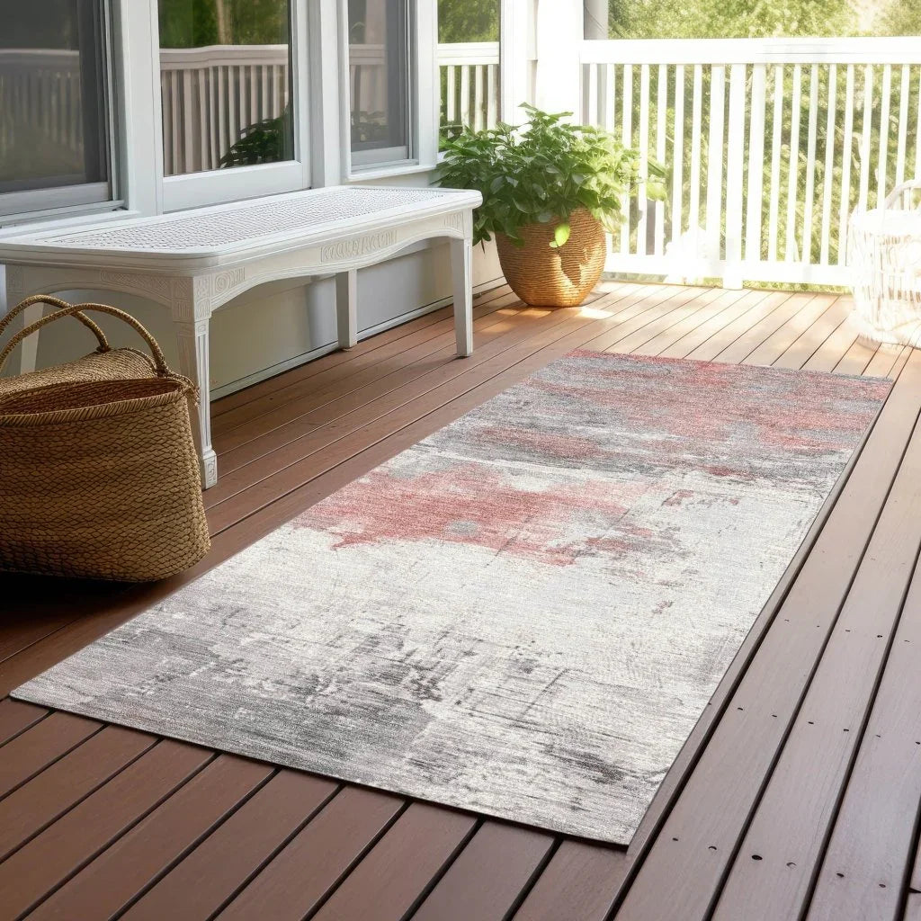 LOOMLAN Rugs Caelius Orange Washable Indoor-Outdoor Rug